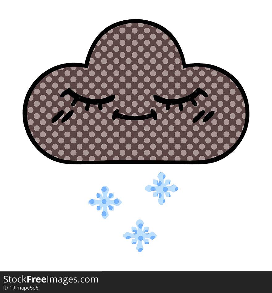 comic book style cartoon storm snow cloud