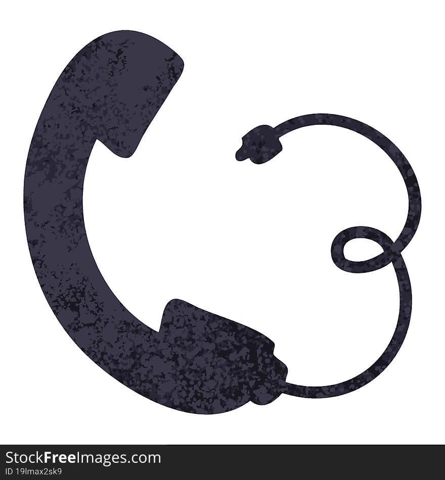 Retro Illustration Style Cartoon Telephone Receiver