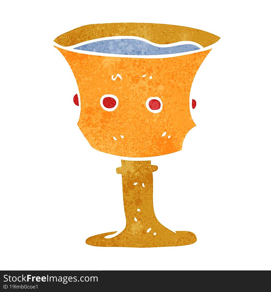 retro cartoon medieval cup