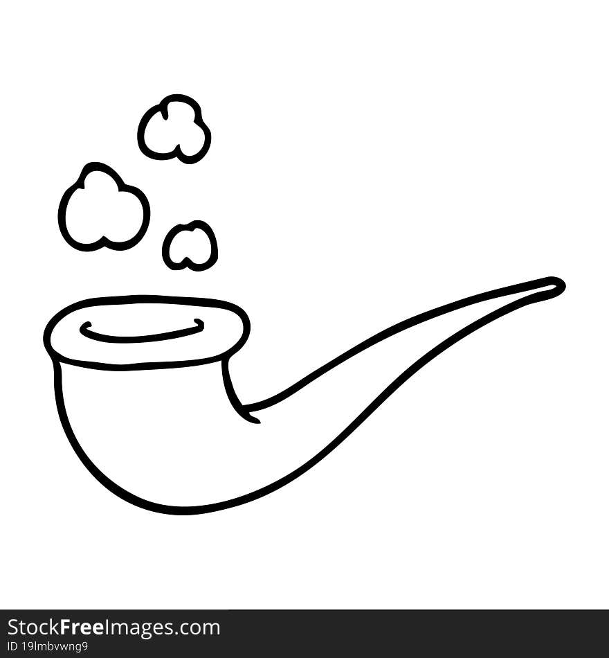 line drawing cartoon smoking pipe