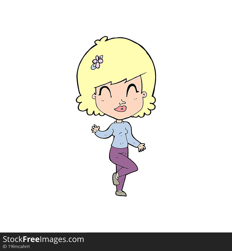 Cartoon Pretty Woman Dancing