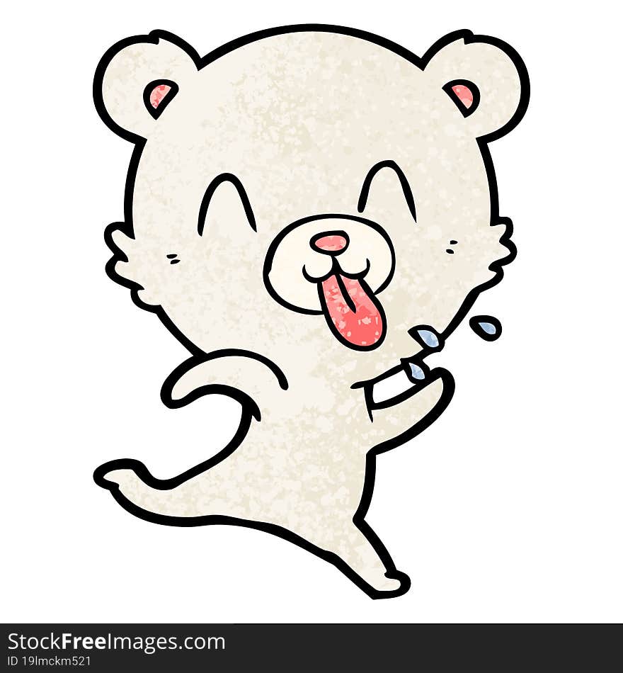 rude cartoon polar bear sticking out tongue. rude cartoon polar bear sticking out tongue