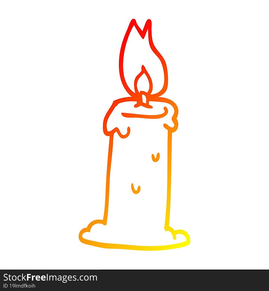 warm gradient line drawing of a carton candle