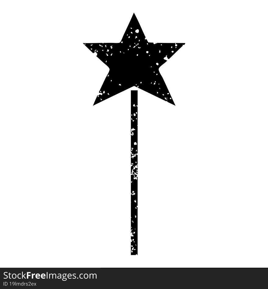 Distressed Symbol Star Wand