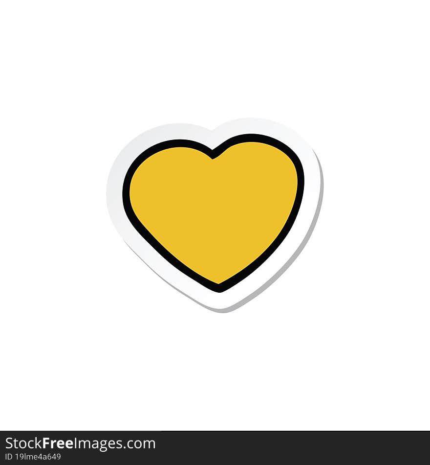 sticker of a cartoon love heart