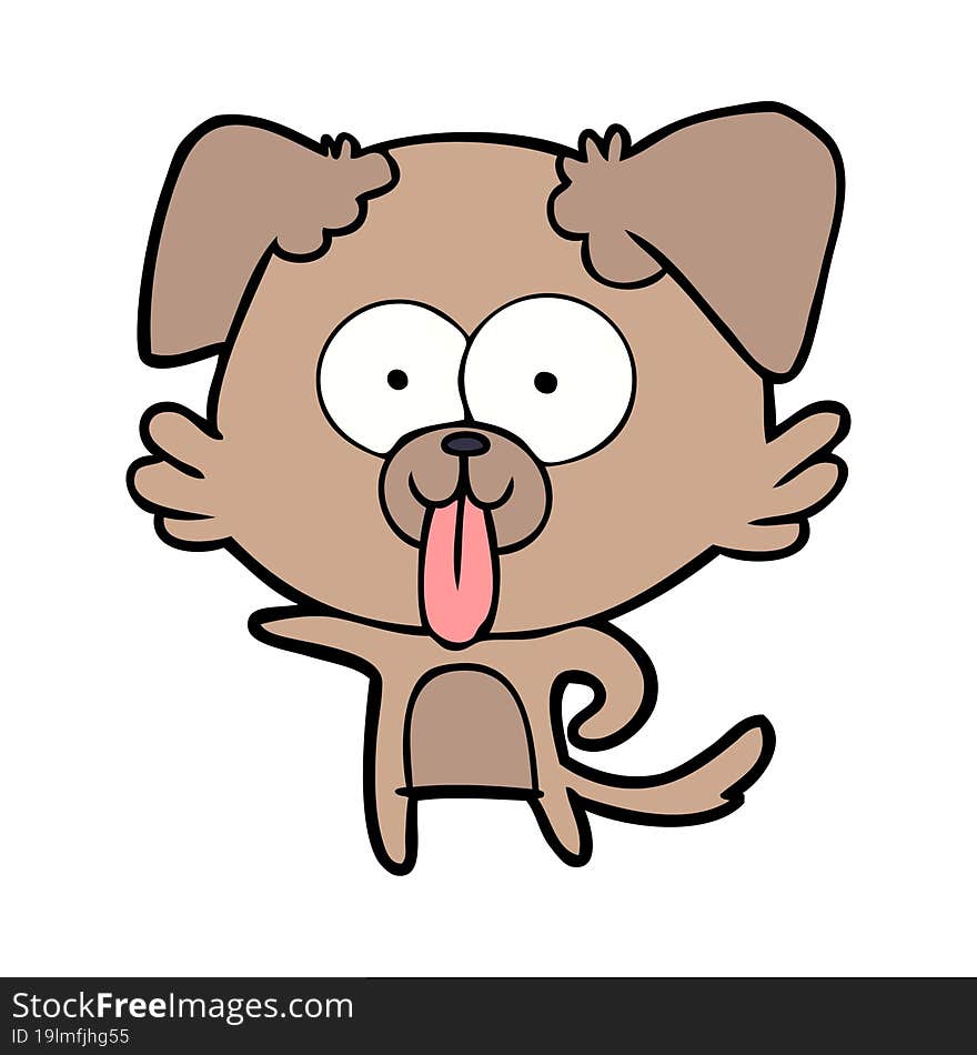 cartoon dog with tongue sticking out. cartoon dog with tongue sticking out