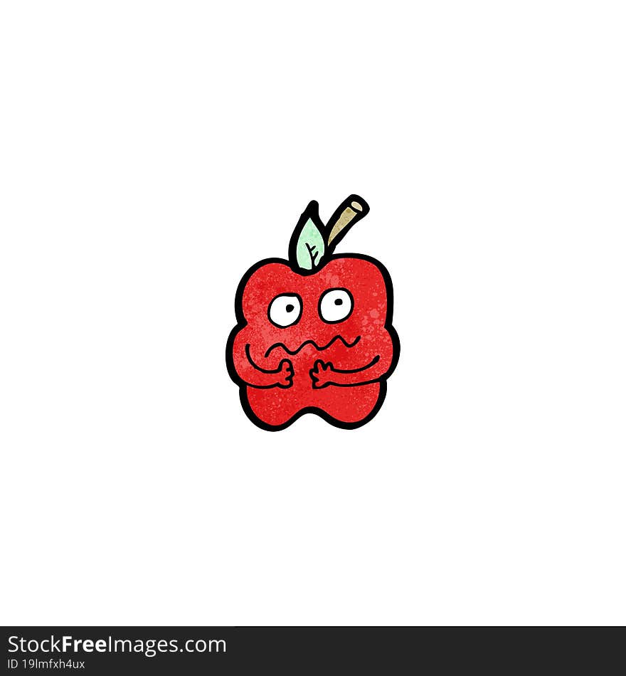 cartoon nervous apple