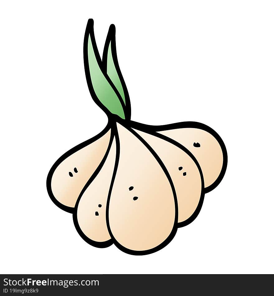 cartoon doodle sprouting garlic