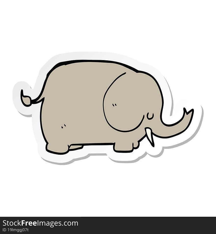 sticker of a cartoon elephant