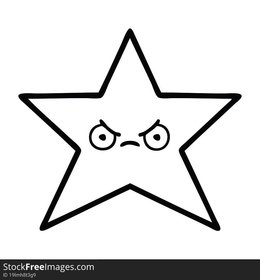 line drawing cartoon gold star