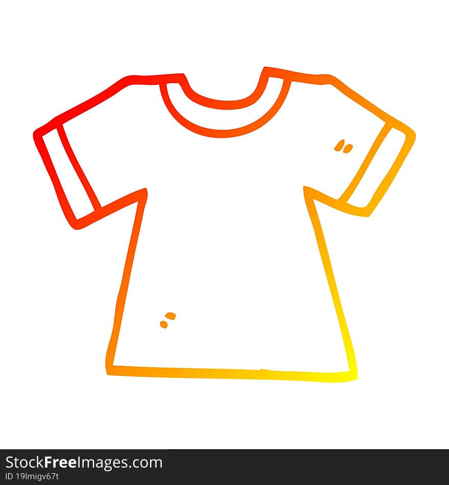 warm gradient line drawing cartoon tee shirt