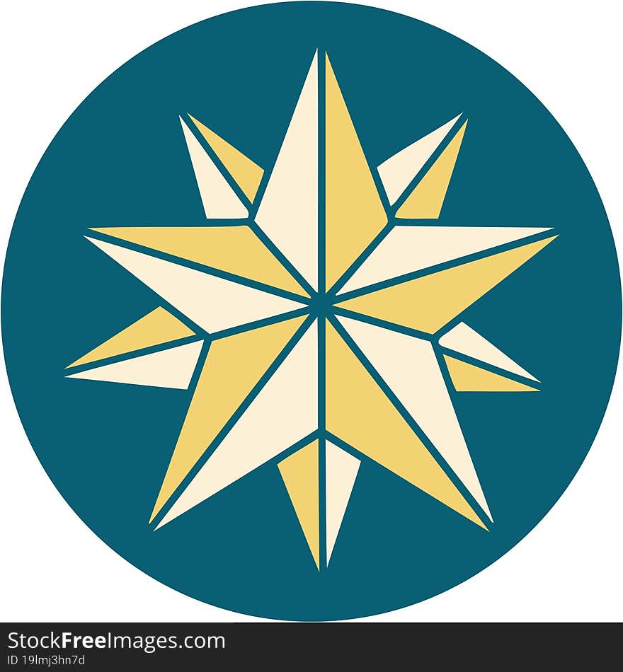 iconic tattoo style image of a star. iconic tattoo style image of a star