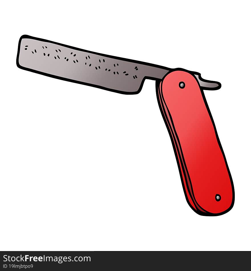 cartoon doodle cut throat razor