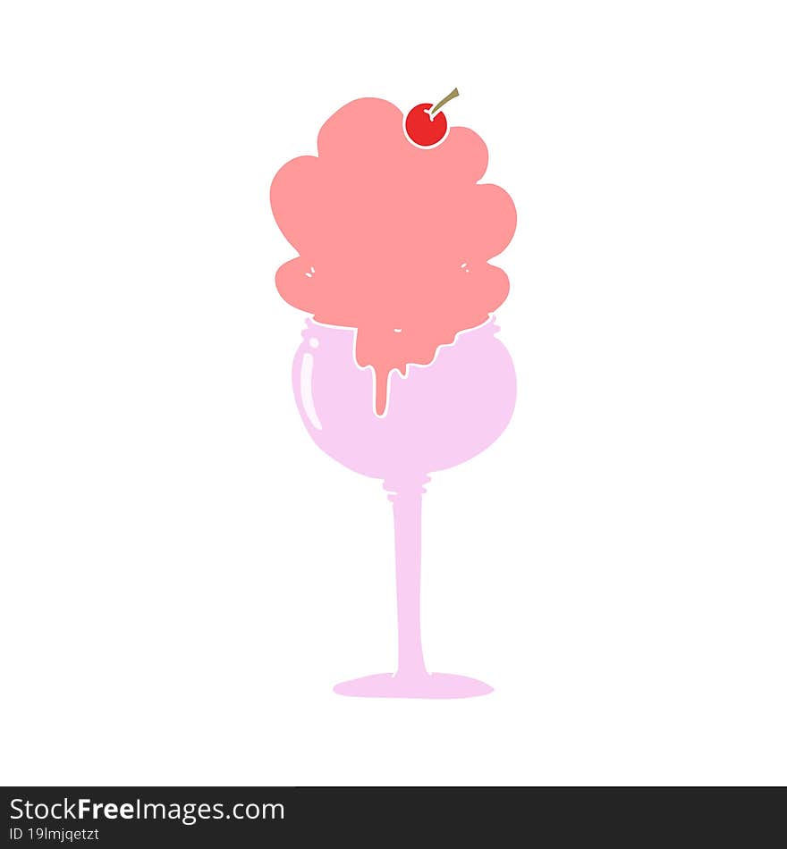 flat color style cartoon ice cream desert