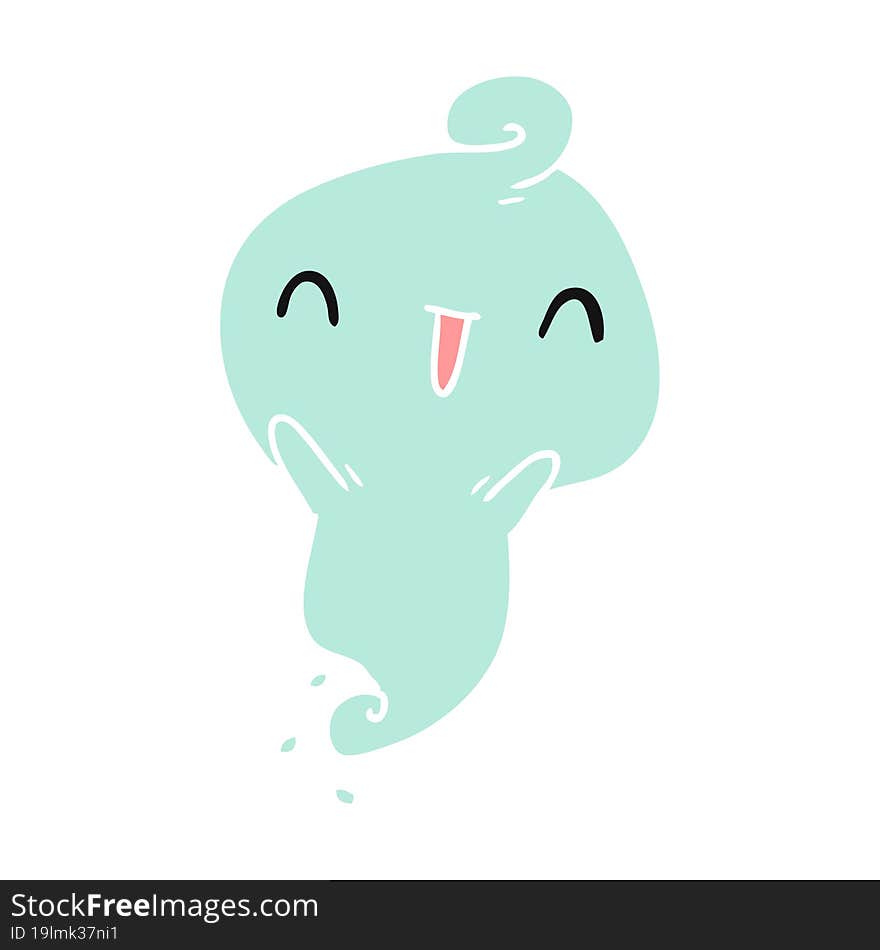 cartoon illustration kawaii cute dead ghost. cartoon illustration kawaii cute dead ghost