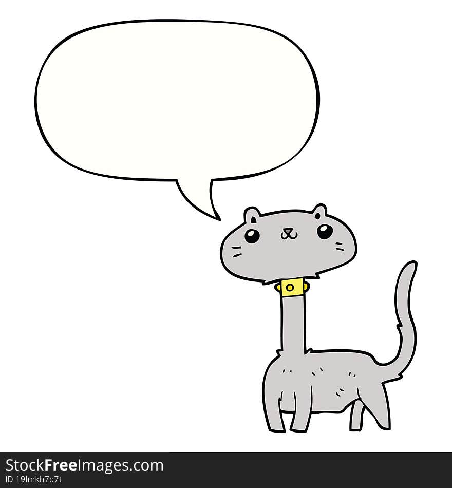 cartoon cat and speech bubble