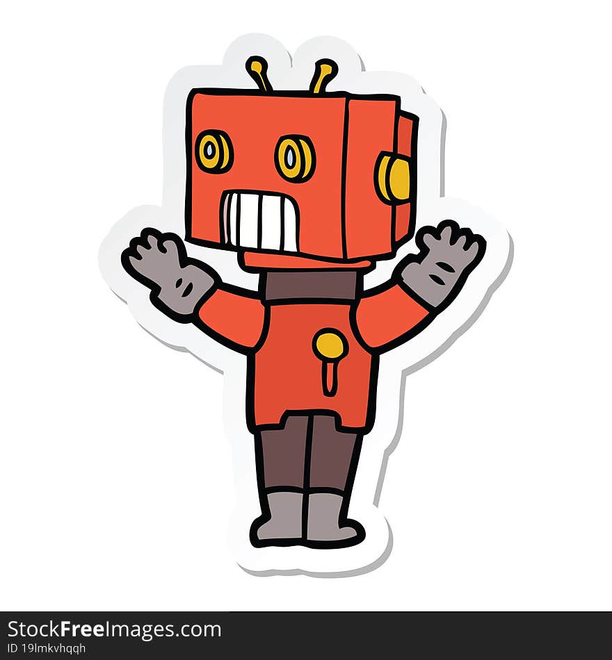 sticker of a cartoon robot