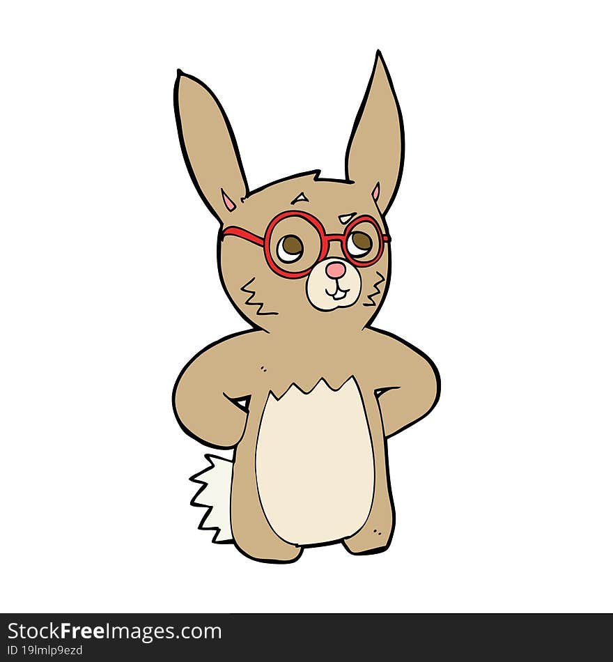 cartoon rabbit wearing spectacles