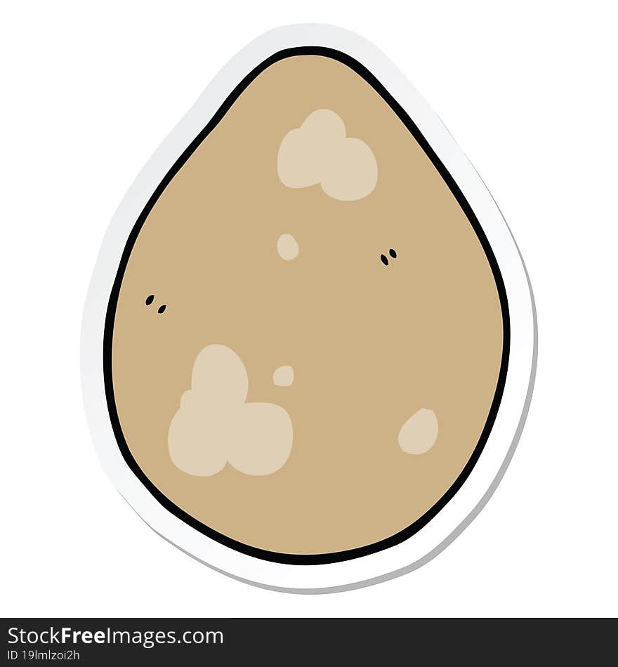 sticker of a cartoon egg