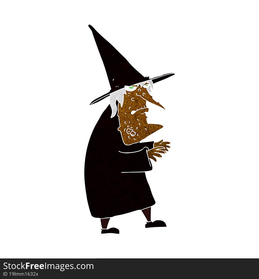 Cartoon Ugly Old Witch