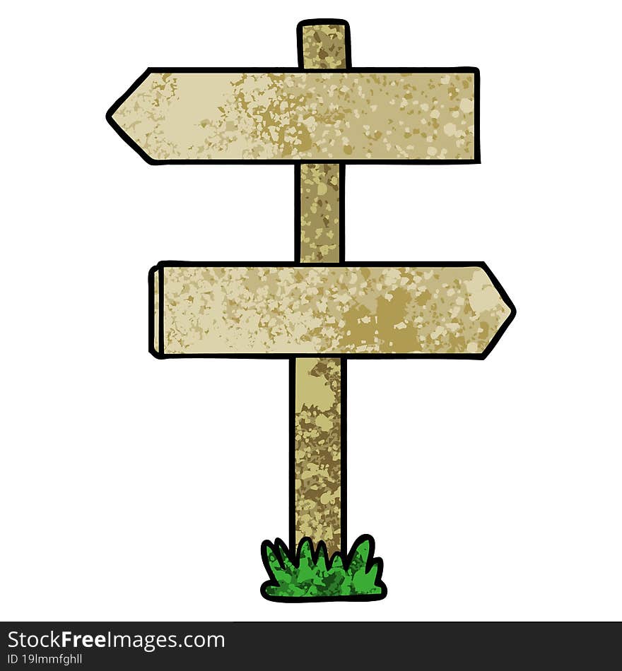 cartoon sign post. cartoon sign post