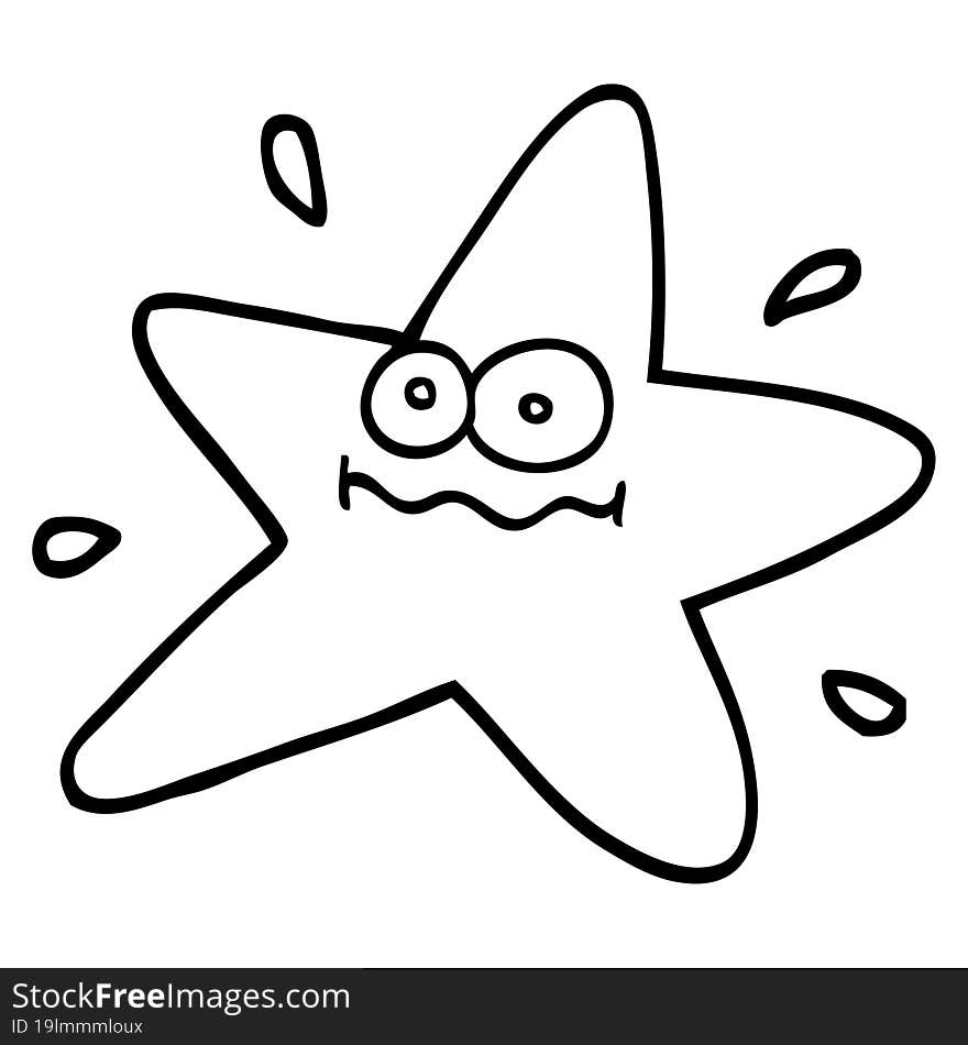 funny black and white cartoon star