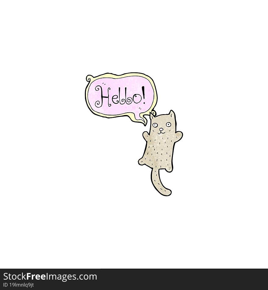 Funny Cartoon Cat With Speech Bubble