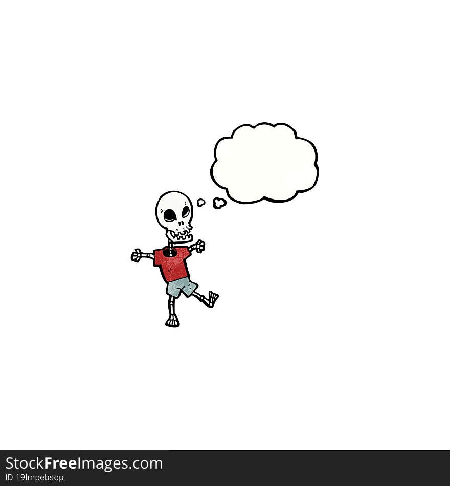 Cartoon Skeleton With Thought Bubble