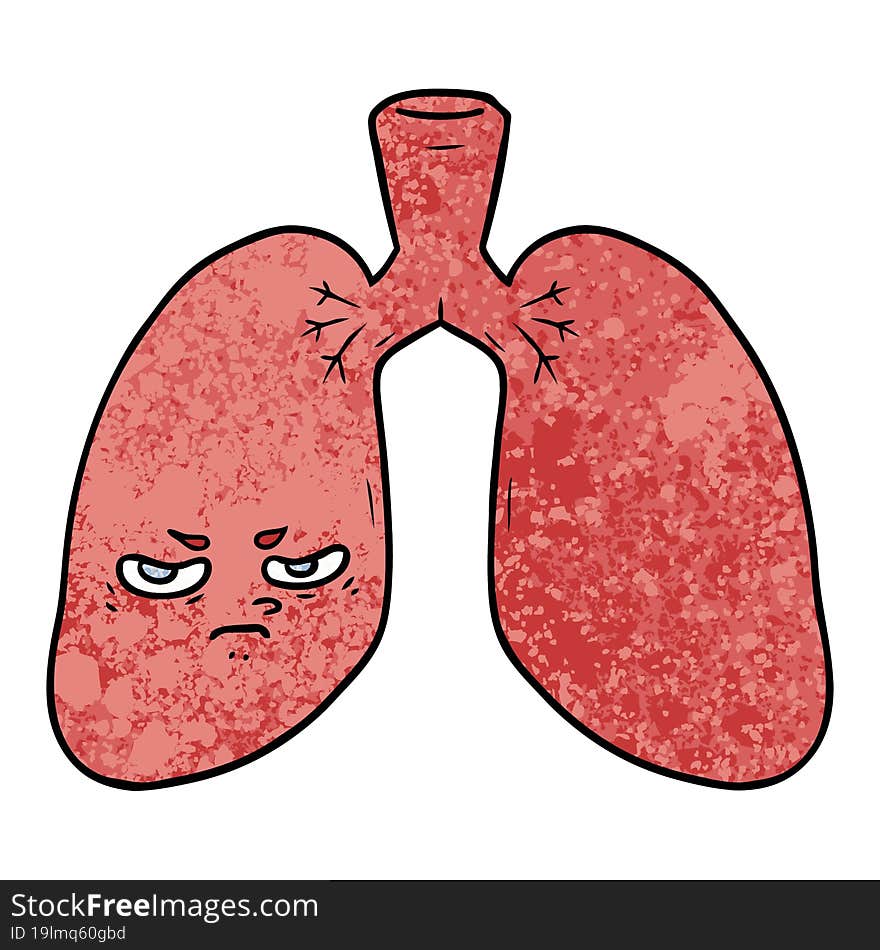 cartoon angry lungs. cartoon angry lungs