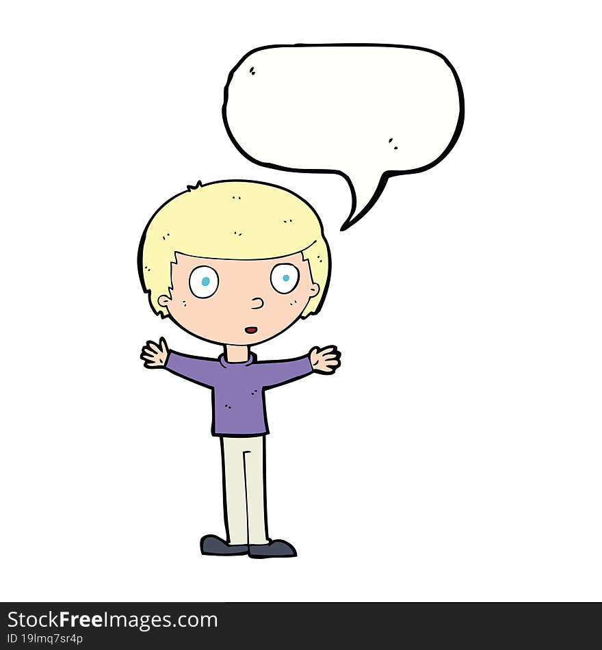 cartoon surprised man with speech bubble