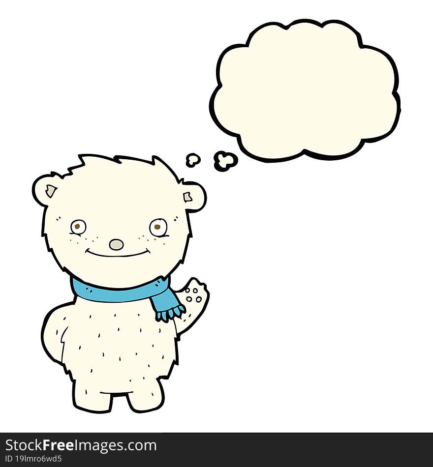 Cartoon Cute Polar Bear With Thought Bubble