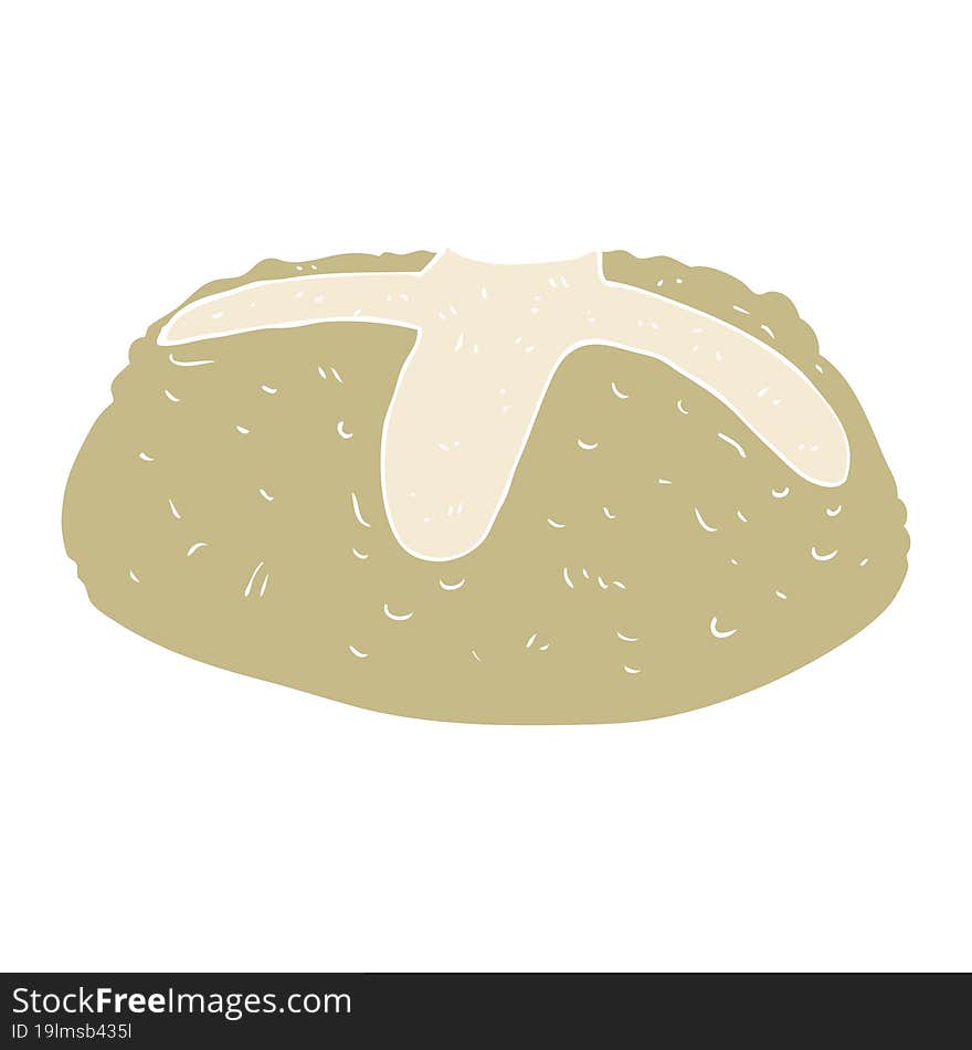 Flat Color Illustration Of A Cartoon Loaf Of Bread