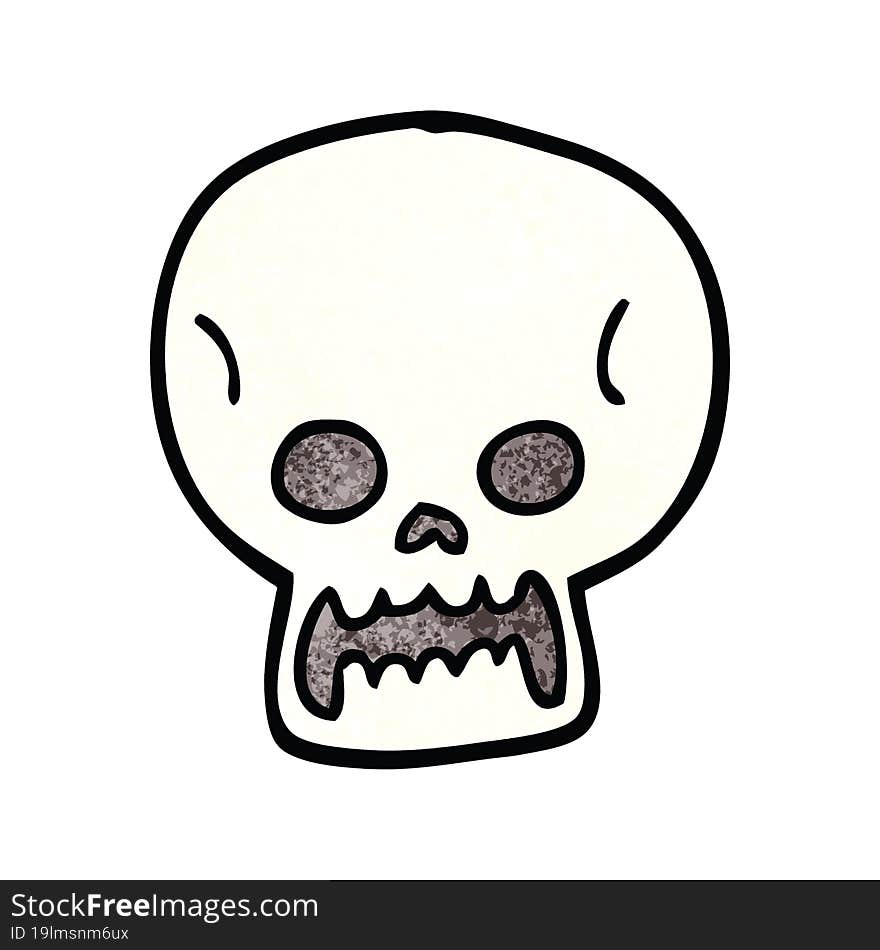 Cartoon Doodle Halloween Skull