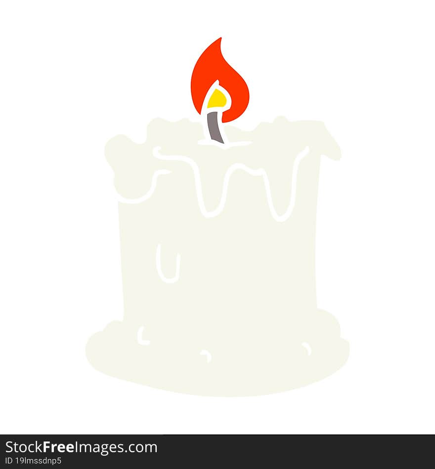 flat color illustration of a cartoon dribbling candle