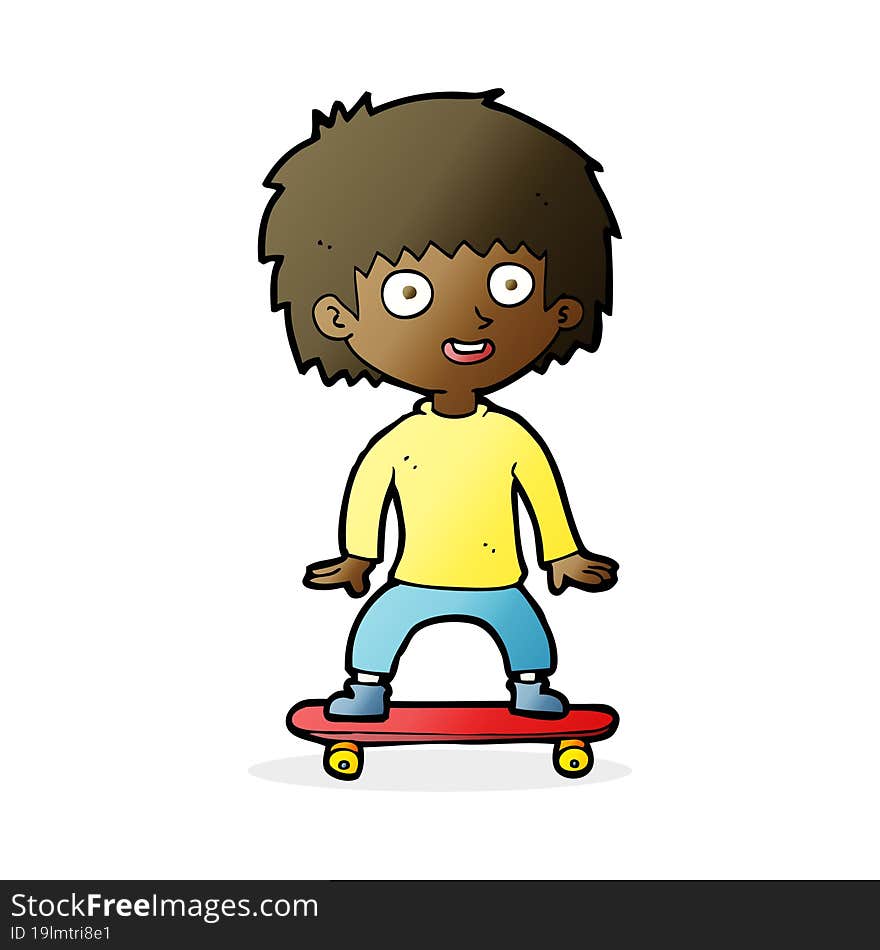 Cartoon Boy On Skateboard