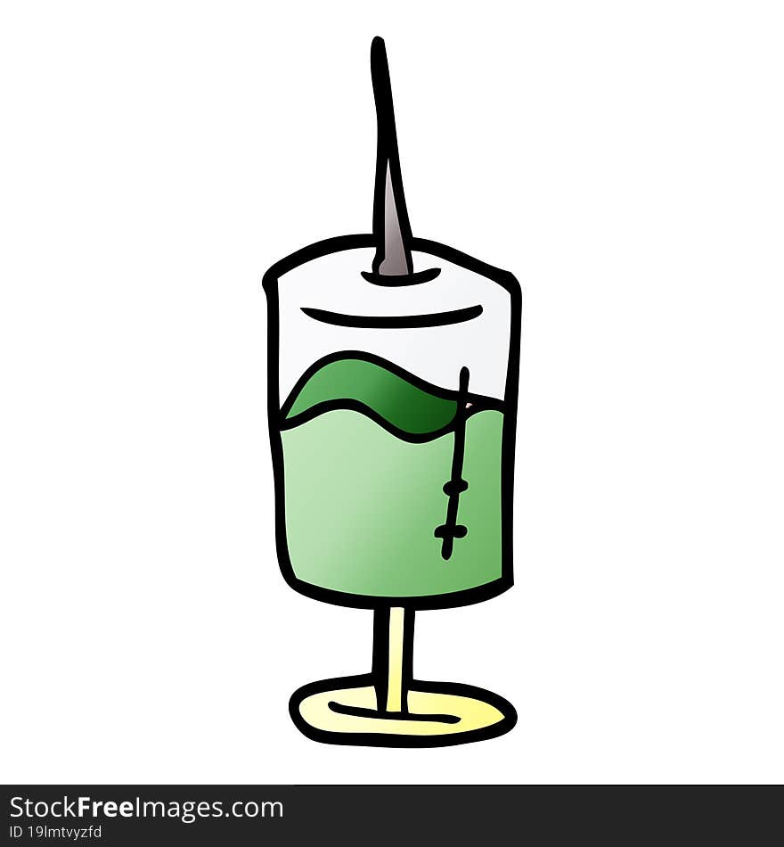 cartoon doodle medical syringe