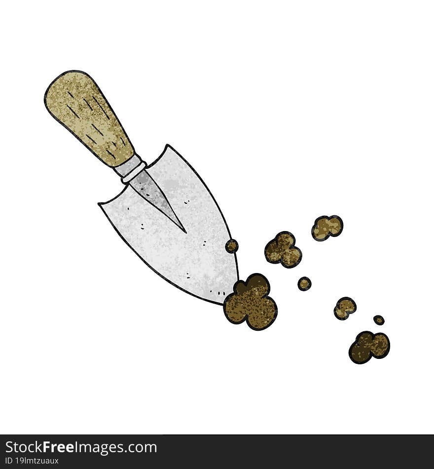 freehand drawn texture cartoon garden trowel