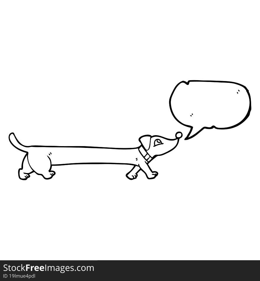 speech bubble cartoon dachshund