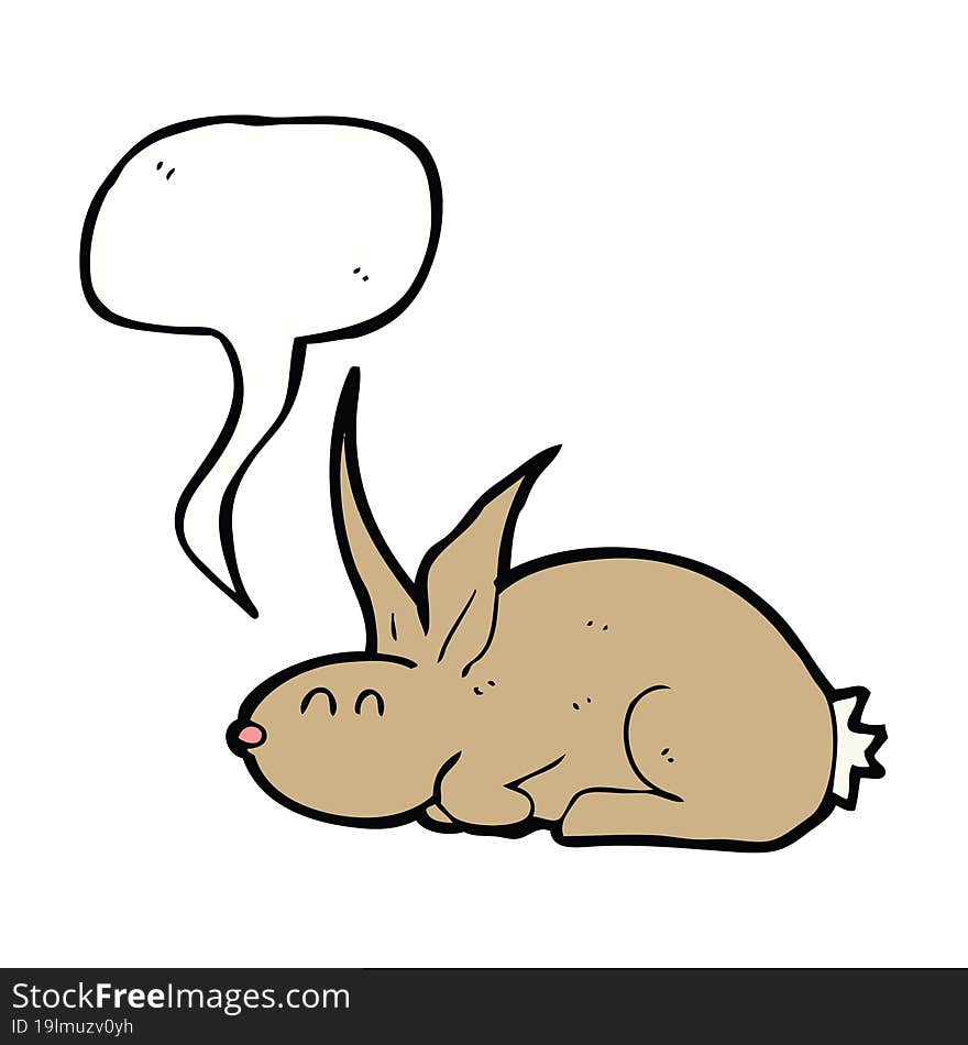 cartoon rabbit with speech bubble