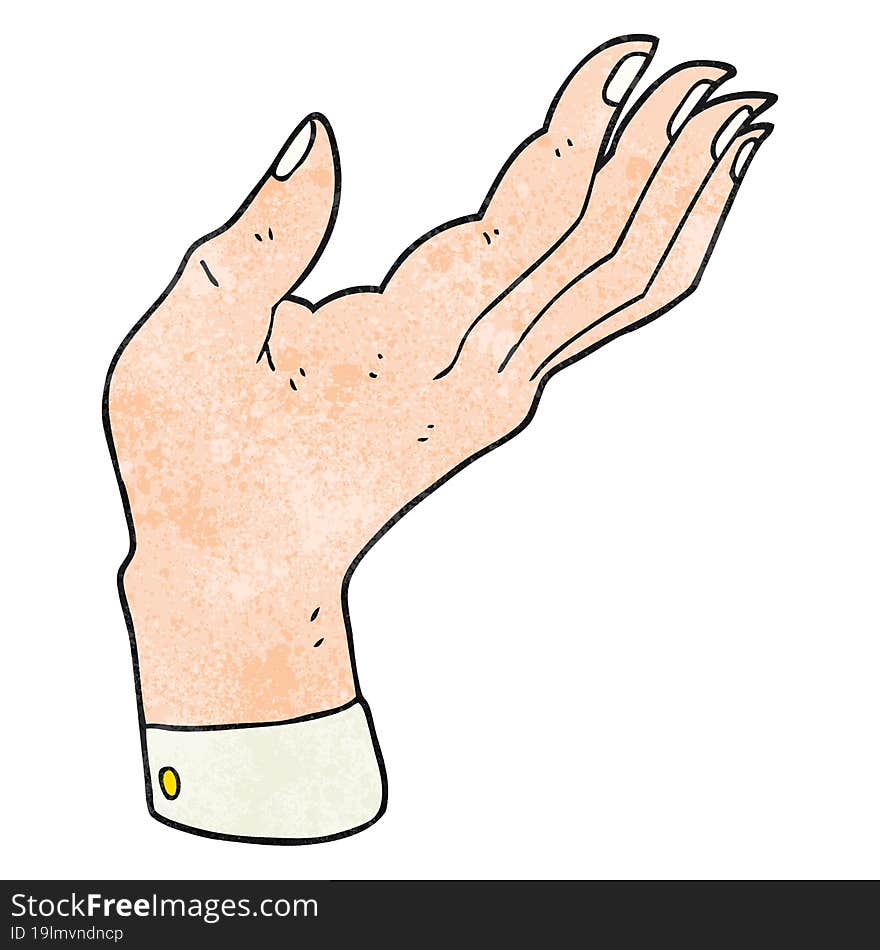 textured cartoon open hand raised palm up