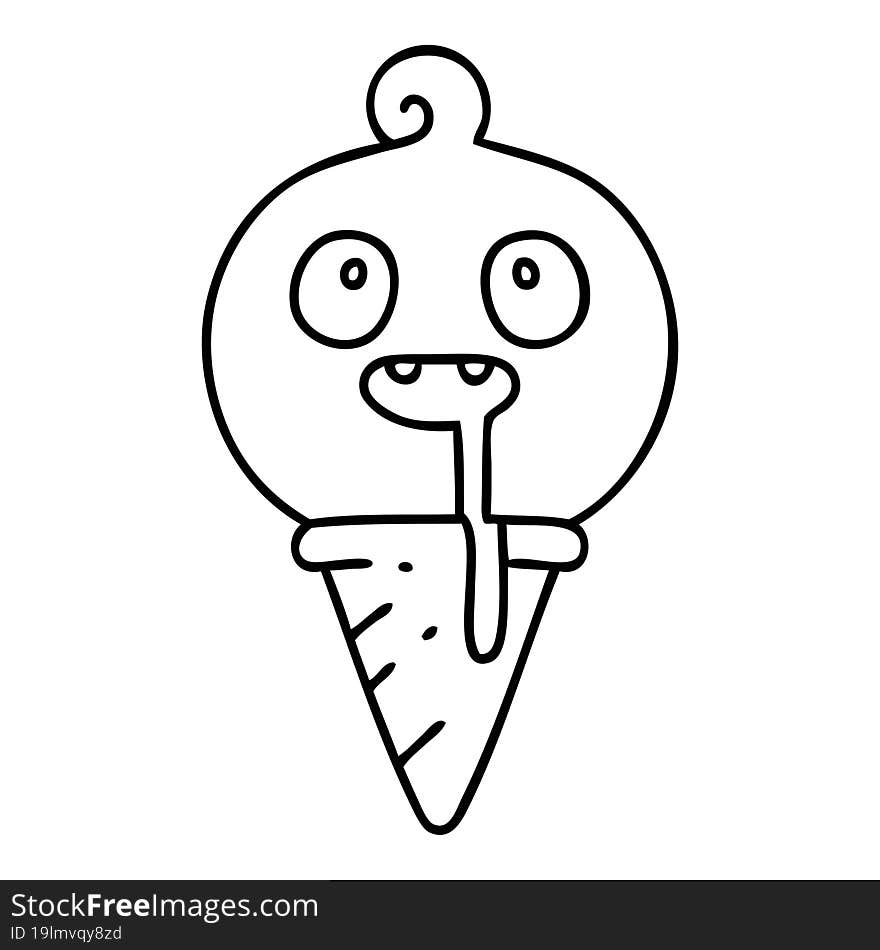 Weird Drooling Ice Cream Cone