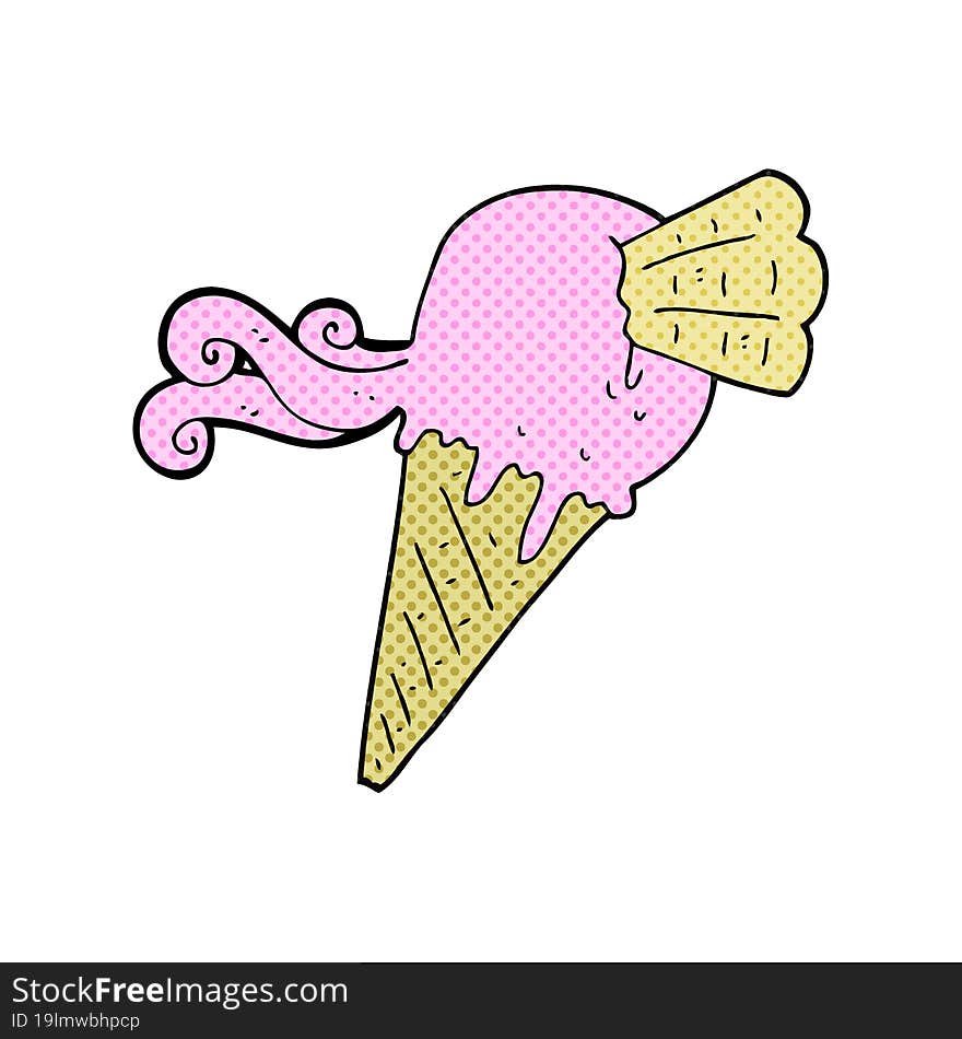 freehand drawn cartoon ice cream cone