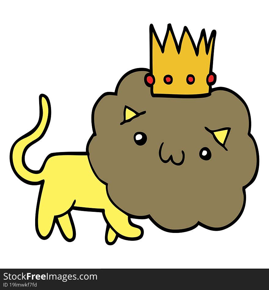 cartoon lion with crown