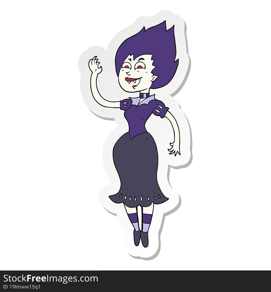 sticker of a cartoon vampire girl