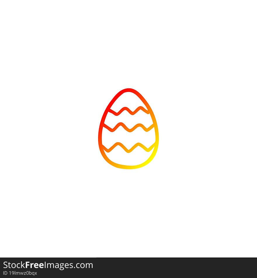 warm gradient line drawing cartoon painted easter egg