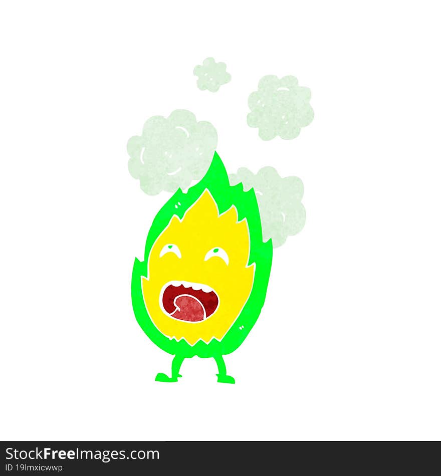 cartoon flame character