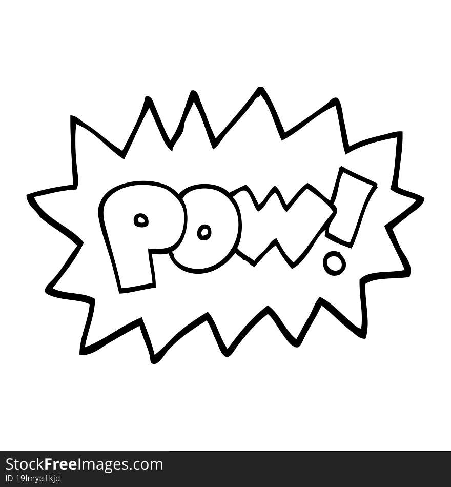 black and white cartoon pow symbol