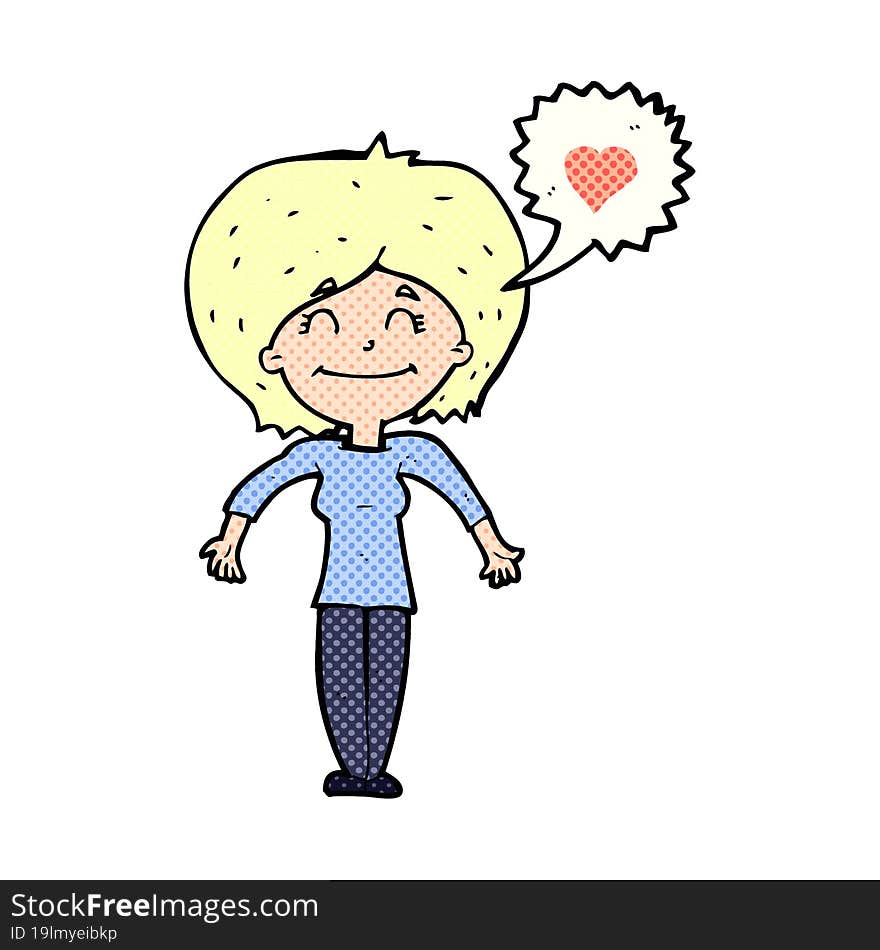 Cartoon Happy Woman In Love