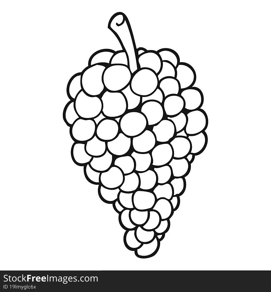 black and white cartoon grapes