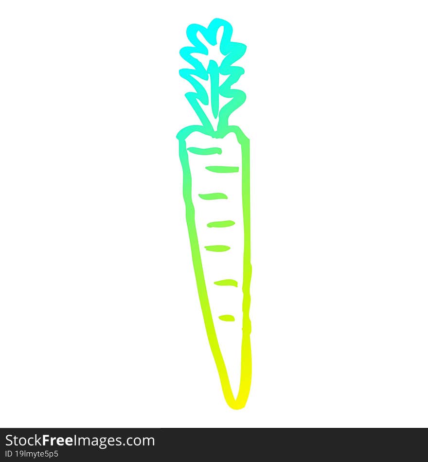 cold gradient line drawing cartoon doodled carrot